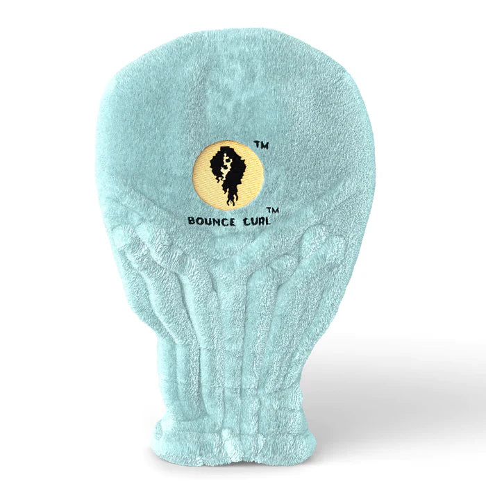 Bounce Curl Hair Drying Mittens - Product - Close Up - Teal 