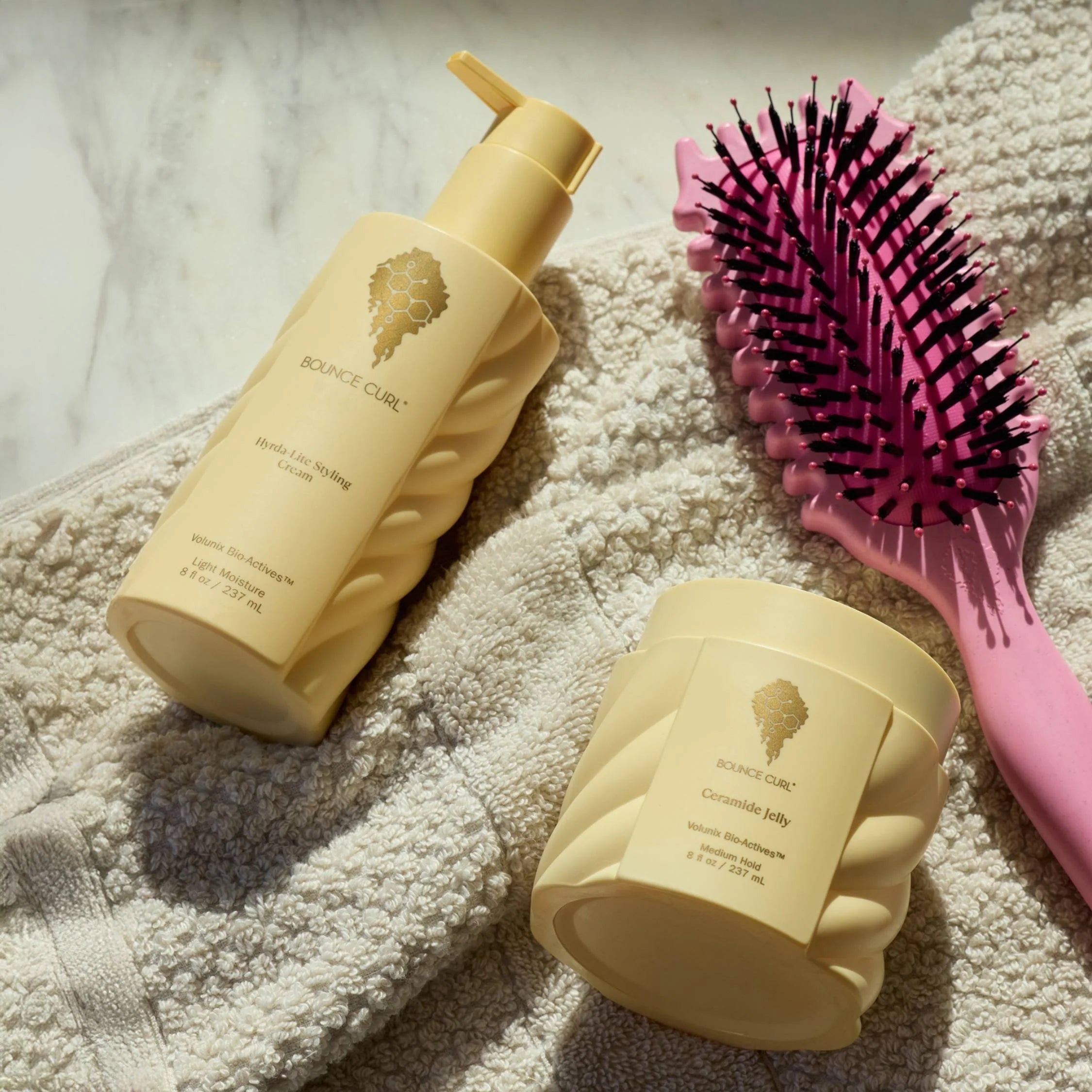 Bounce Curl Hydra-Lite Styling Cream with EdgeLift Brush - styling combination